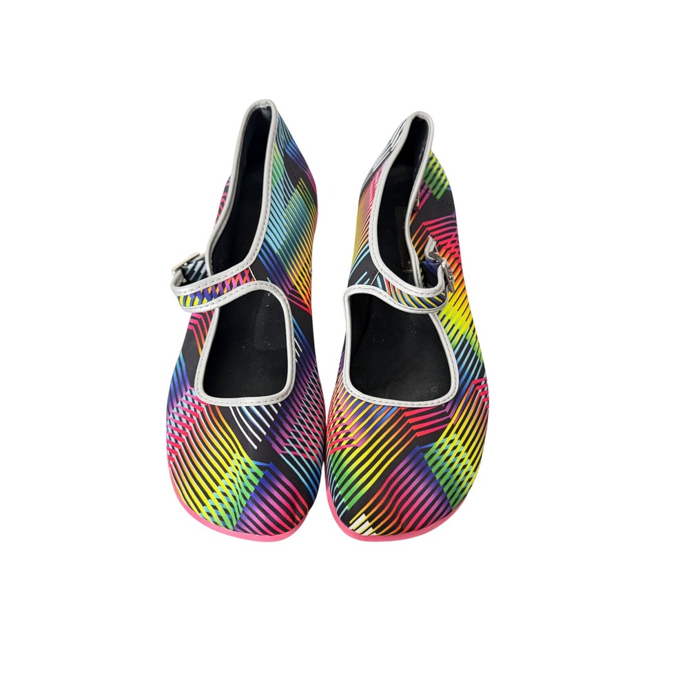 Hot Chocolate Design Mary Jane Flats Womens 40 Multicolor Rainbow Geometric